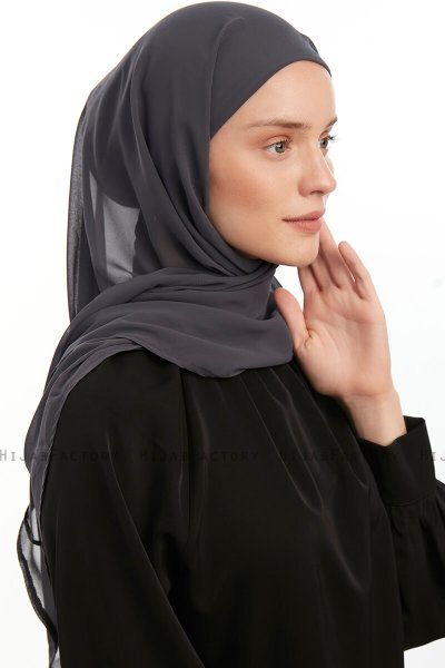 Sahar - Hijab Chiffon One Piece Antracite