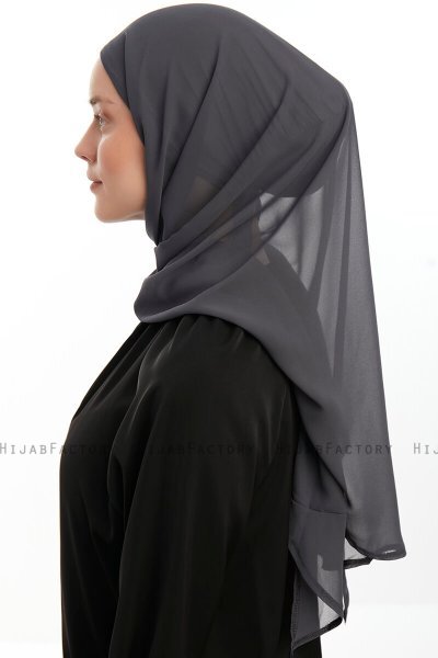 Sahar - Hijab Chiffon One Piece Antracite