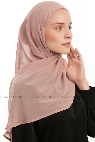 Sahar - Hijab Chiffon One Piece Salmone Chiaro