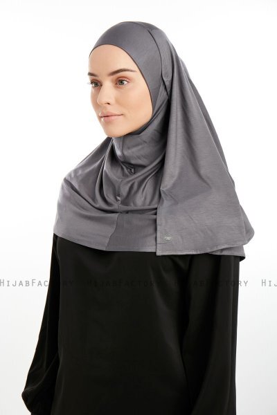 Feriha - Hijab Turban Viscosa Grigio Scuro