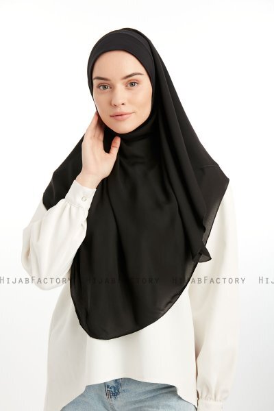 Bengi - Micro Krep Turban Hijab Nero