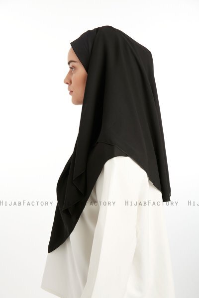 Bengi - Micro Krep Turban Hijab Nero