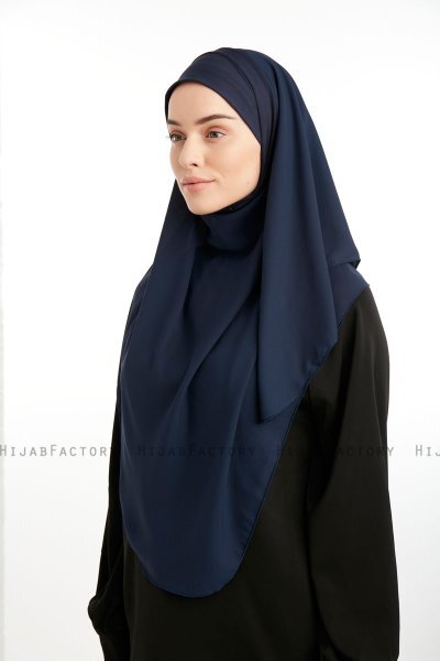 Bengi - Micro Krep Turban Hijab Blu Navy