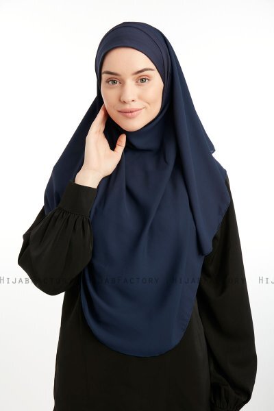 Bengi - Micro Krep Turban Hijab Blu Navy