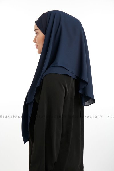 Bengi - Micro Krep Turban Hijab Blu Navy