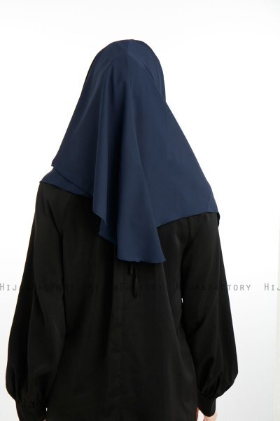 Bengi - Micro Krep Turban Hijab Blu Navy