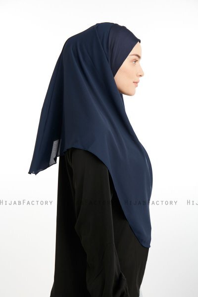Bengi - Micro Krep Turban Hijab Blu Navy