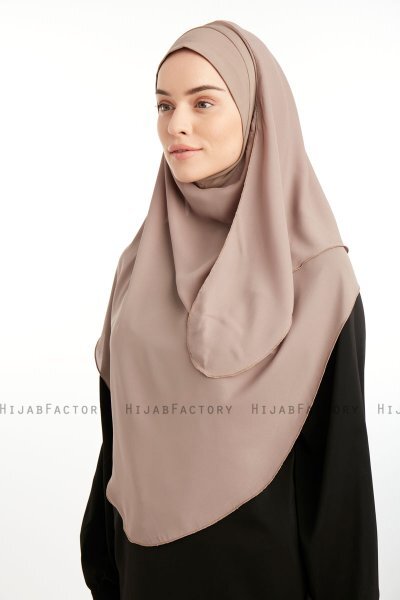 Bengi - Micro Krep Turban Hijab Taupe Scuro