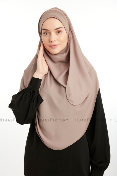 Bengi - Micro Krep Turban Hijab Taupe Scuro