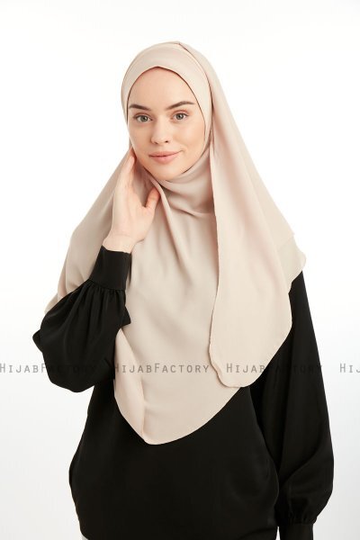 Bengi - Micro Krep Turban Hijab Taupe Chiaro