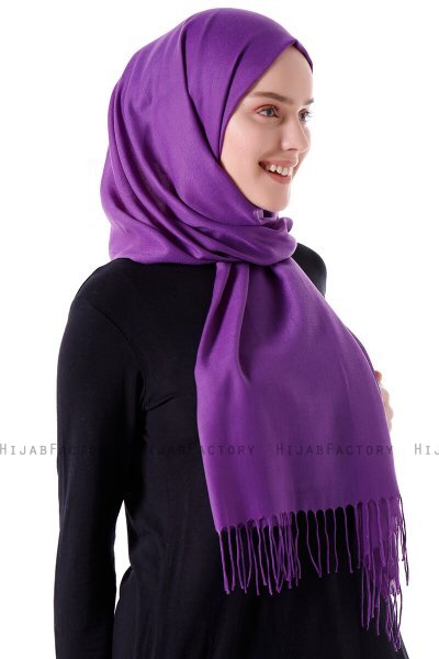 Demet - Hijab Pashmina Viola Scuro