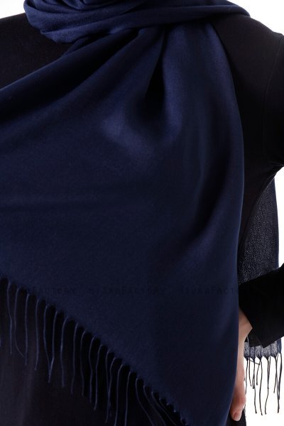 Demet - Hijab Pashmina Blu Navy