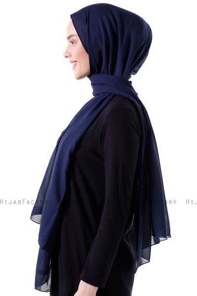 Hadise - Hijab Chiffon Blu Navy Scuro
