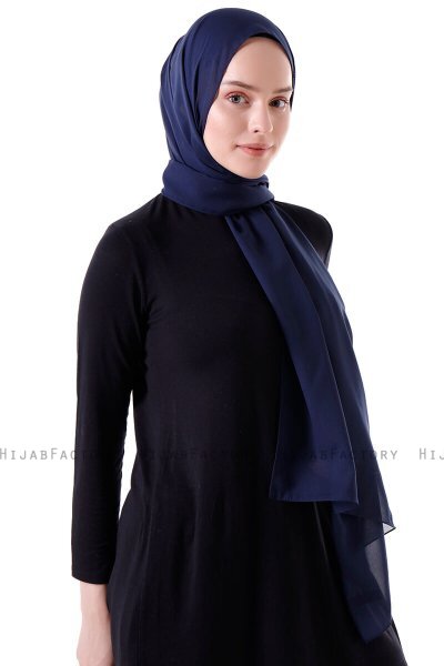 Hadise - Hijab Chiffon Blu Navy Scuro