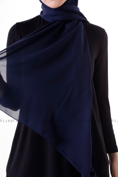 Hadise - Hijab Chiffon Blu Navy Scuro