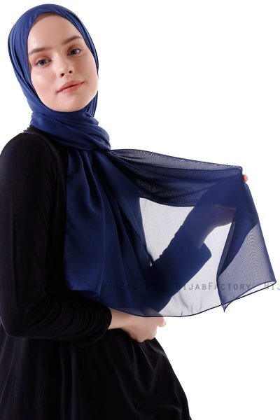 Hadise - Hijab Chiffon Blu Navy