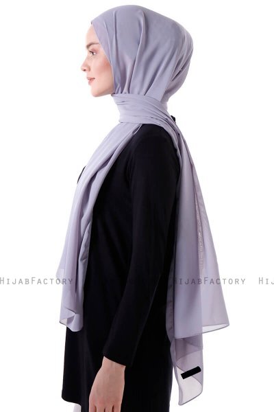 Hadise - Hijab Chiffon Grigio Chiaro