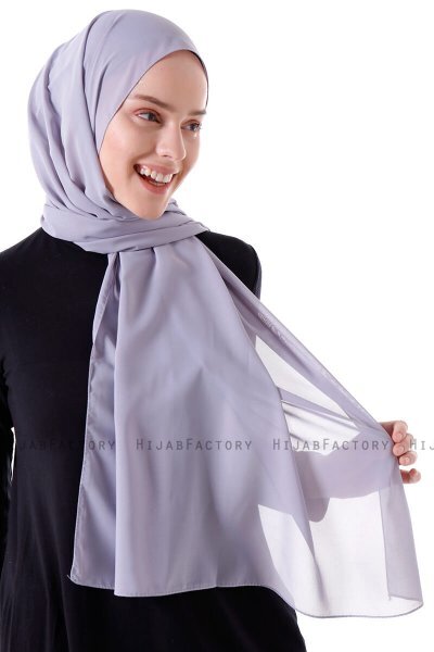 Hadise - Hijab Chiffon Grigio Chiaro