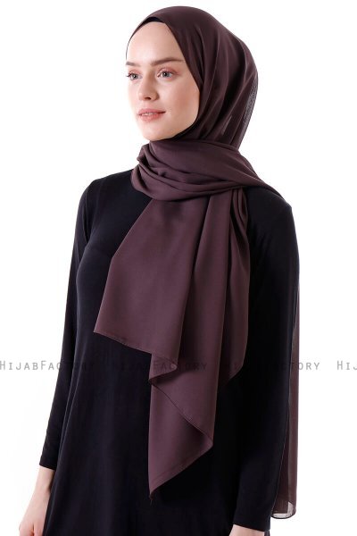 Hadise - Hijab Chiffon Marrone Scuro