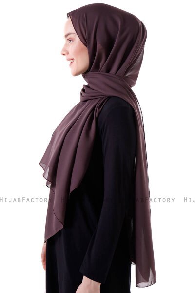 Hadise - Hijab Chiffon Marrone Scuro