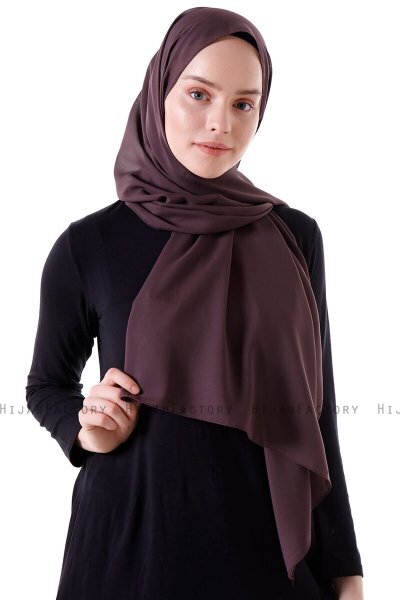 Hadise - Hijab Chiffon Marrone Scuro