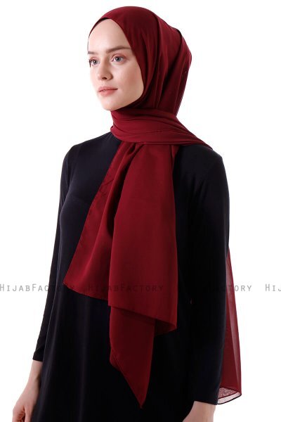 Hadise - Hijab Chiffon Bordeaux Scuro