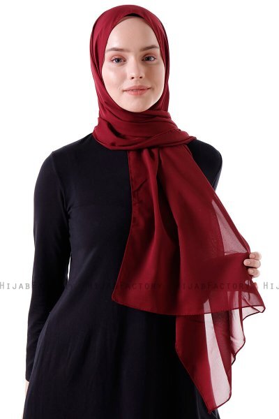 Hadise - Hijab Chiffon Bordeaux Scuro