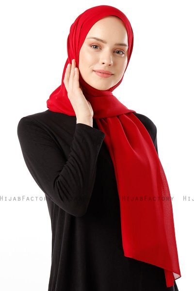 Hadise - Hijab Chiffon Rosso