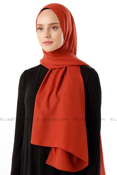Hadise - Hijab Chiffon Rosso Mattone