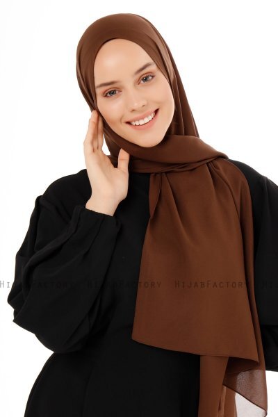 Esra - Hijab Chiffon Marrone