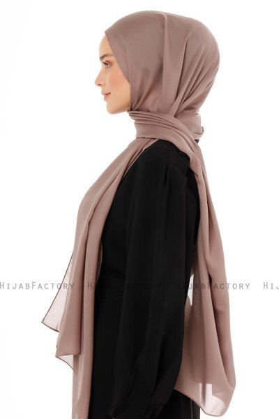 Esra - Hijab Chiffon Taupe Scuro