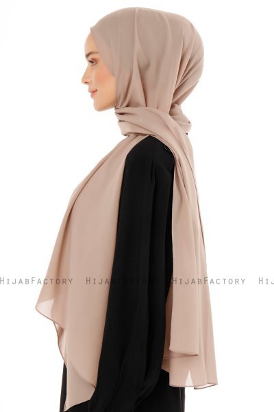 Esra - Hijab Chiffon Taupe Chiaro