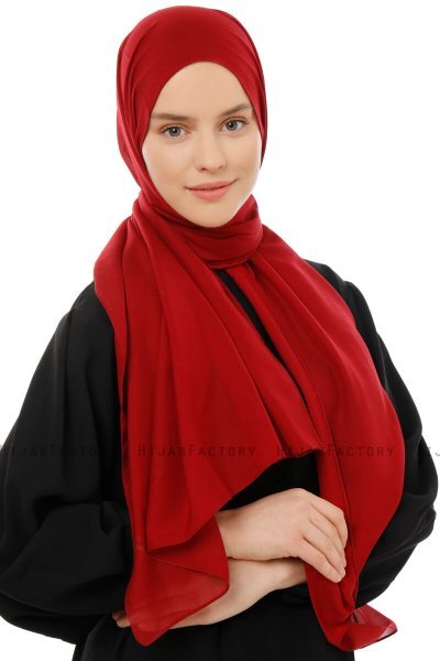 Esra - Hijab Chiffon Bordò