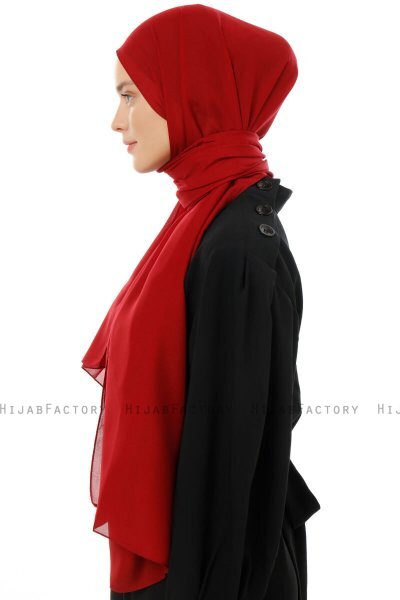 Esra - Hijab Chiffon Bordò