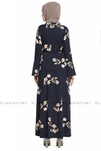 Naima - Vestito Blu Navy & Salmone