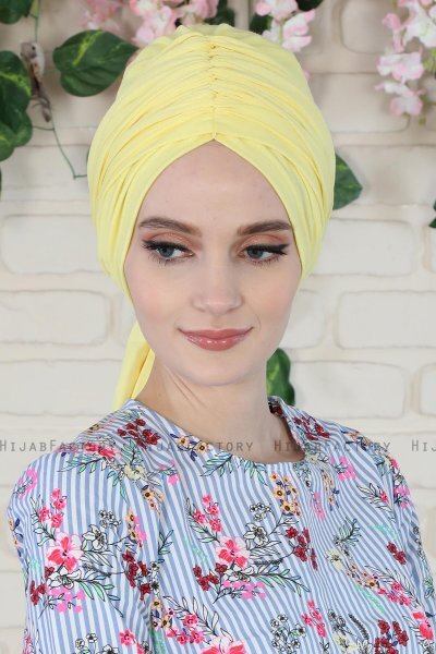 Amy - Turbante Di Cotone Giallo - Ayse Turban