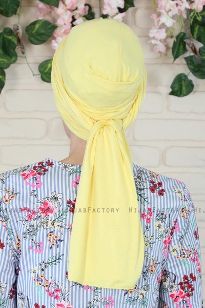 Amy - Turbante Di Cotone Giallo - Ayse Turban