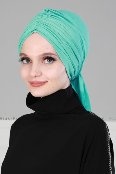 Amy - Turbante Di Cotone Turchese - Ayse Turban