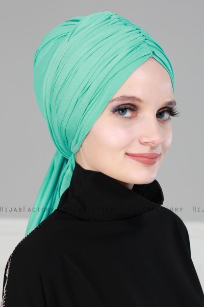 Amy - Turbante Di Cotone Turchese - Ayse Turban