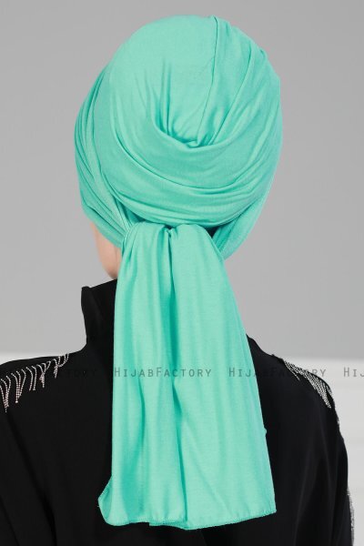 Amy - Turbante Di Cotone Turchese - Ayse Turban
