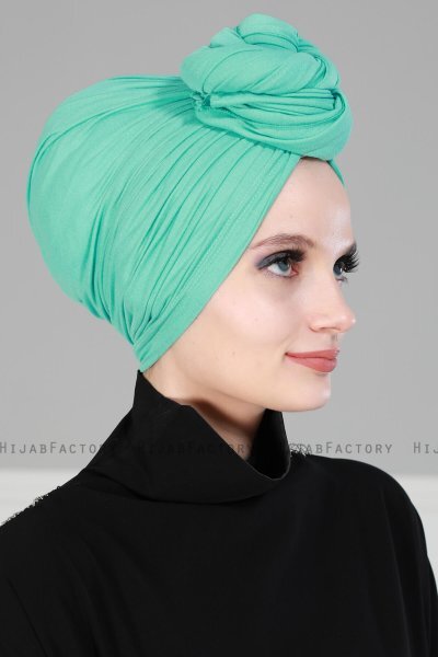 Amy - Turbante Di Cotone Turchese - Ayse Turban