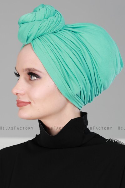 Amy - Turbante Di Cotone Turchese - Ayse Turban