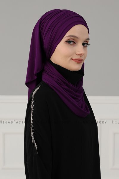 Amy - Turbante Di Cotone Viola - Ayse Turban