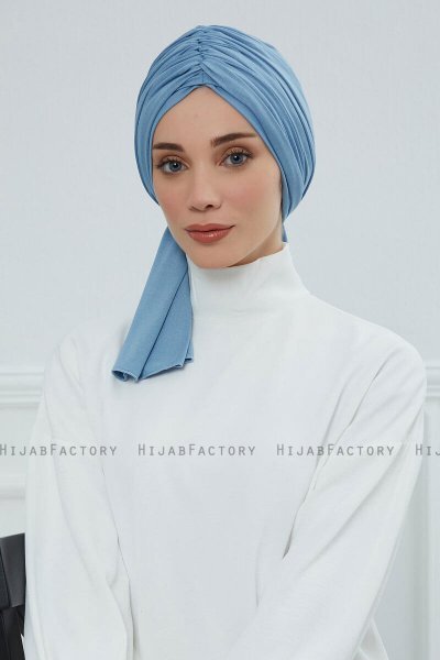 Amy - Turbante Di Cotone Sky Blue