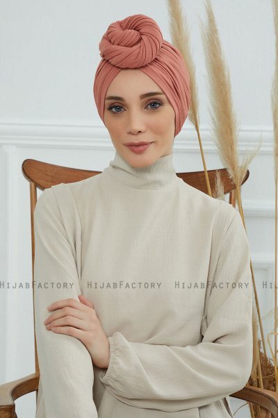 Amy - Turbante Di Cotone Salmone