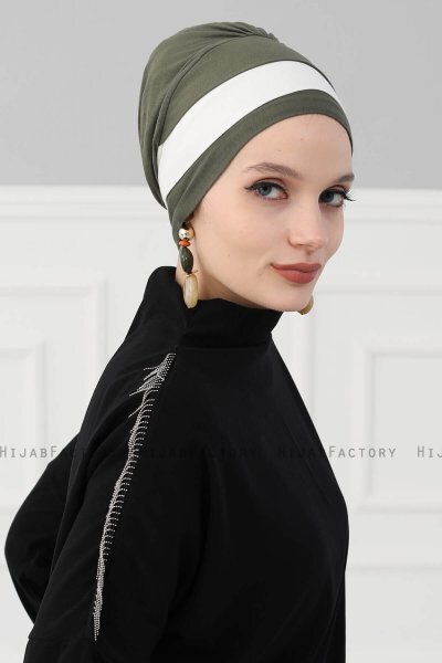 Elsa - Turbante Di Cotone Cachi & Creme