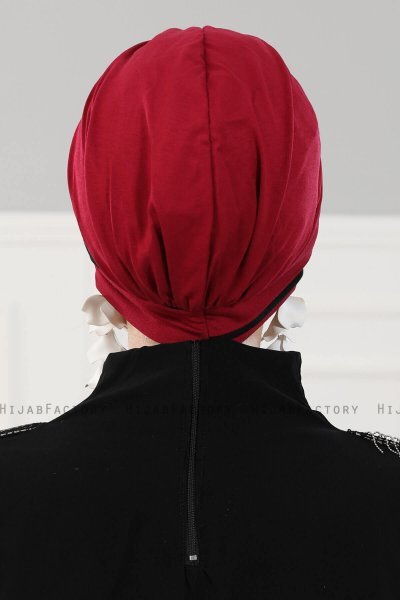 Elsa - Turbante Di Cotone Bordeaux & Bordò