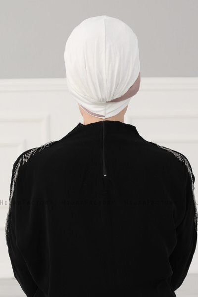 Elsa - Turbante Di Cotone Creme & Taupe