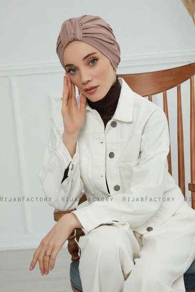 Laura - Turbante Di Cotone Taupe