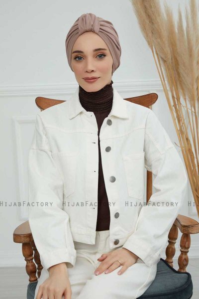 Laura - Turbante Di Cotone Taupe